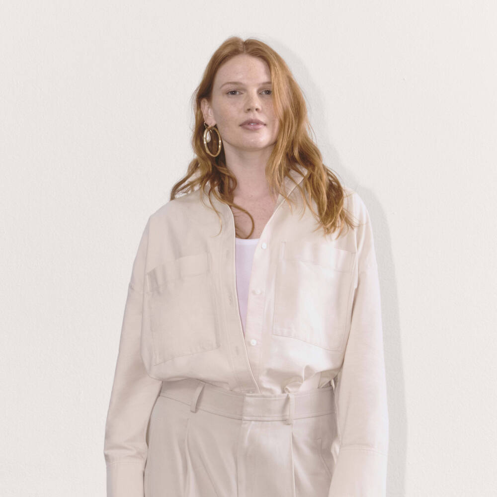 Everlane Boxy Oxford in Whisper Pink, Size Extra Large